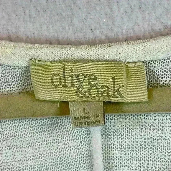 Olive & Oak Pullover Sweater Women's Large White Textured Semi-Sheer Oversized - Picture 2 of 7